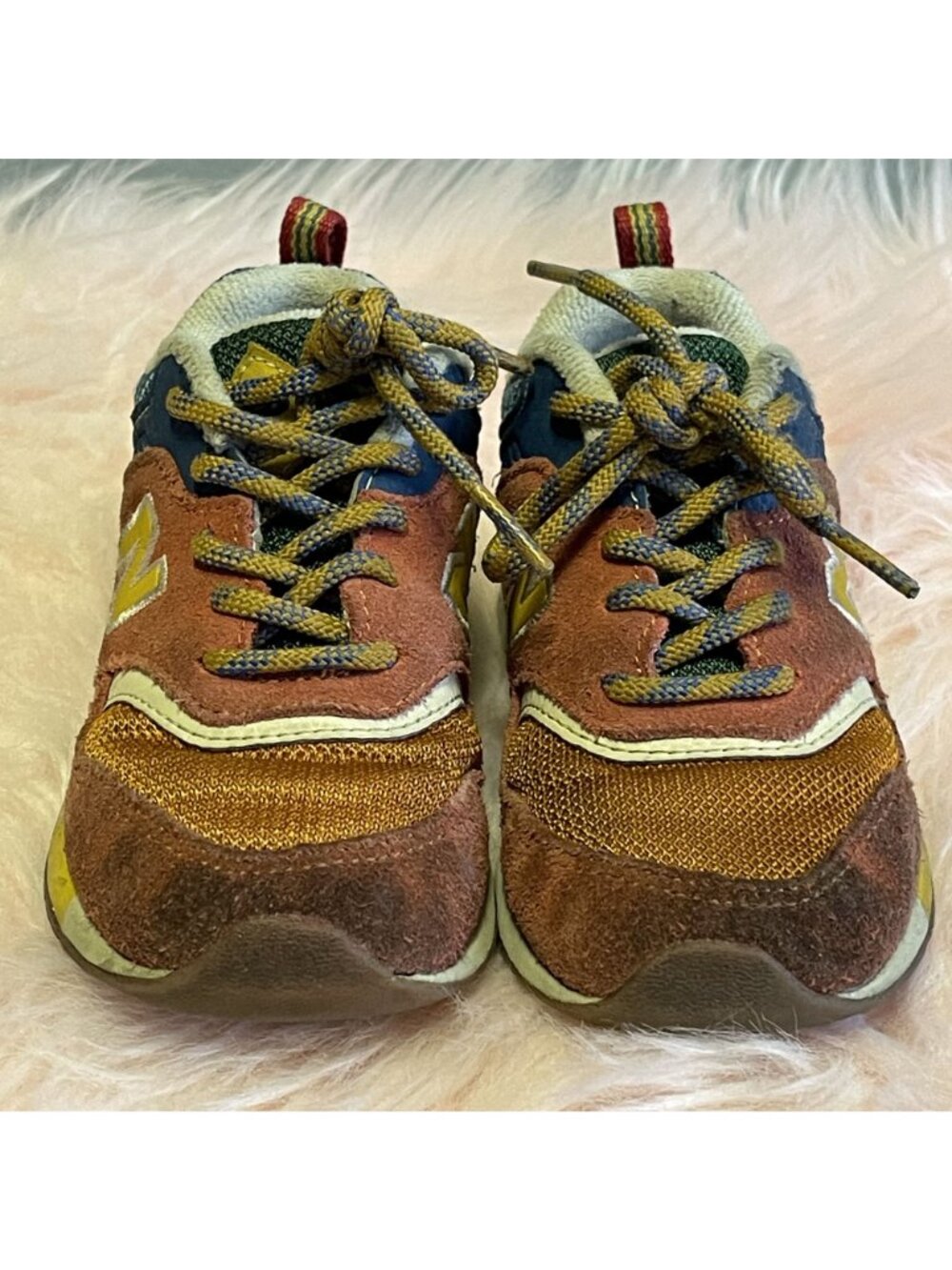 New Balance 997H Cordura Vintage Orange Suede & Mesh Sneakers 10 Multi-Color - Picture 3 of 8